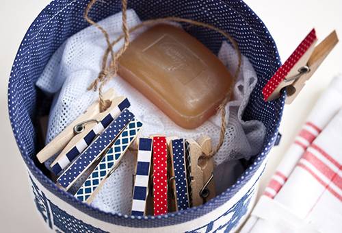 Laundry soap and clothespins
