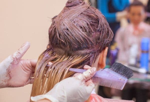 Hair coloring in the salon